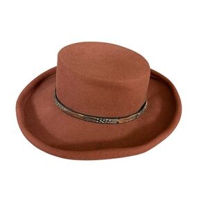 Bollman Hat Company 100% Wool Doeskin Felt Western Brown Women's Fedora Hat